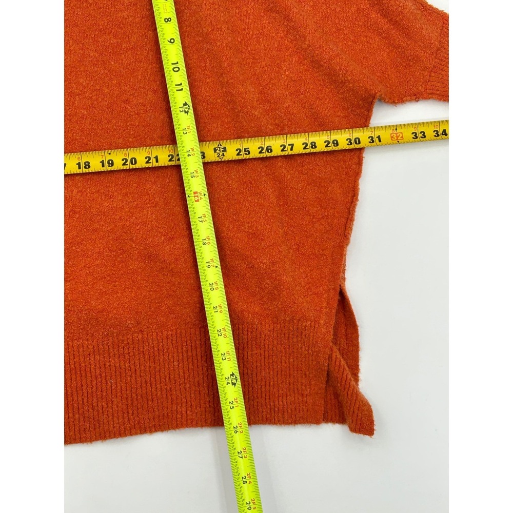 Lou & Grey for LOFT Burnt Orange Boucle Knit Oversized Short Sleeve Sweater M/L - Picture 4 of 8